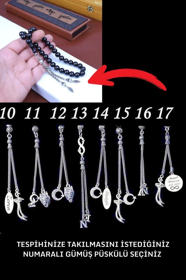 AMETİST TAŞI KİŞİYE ÖZEL TANELERİNE İSİM VE GÜMÜŞ İSİM PÜSKÜLLÜ TESPİH