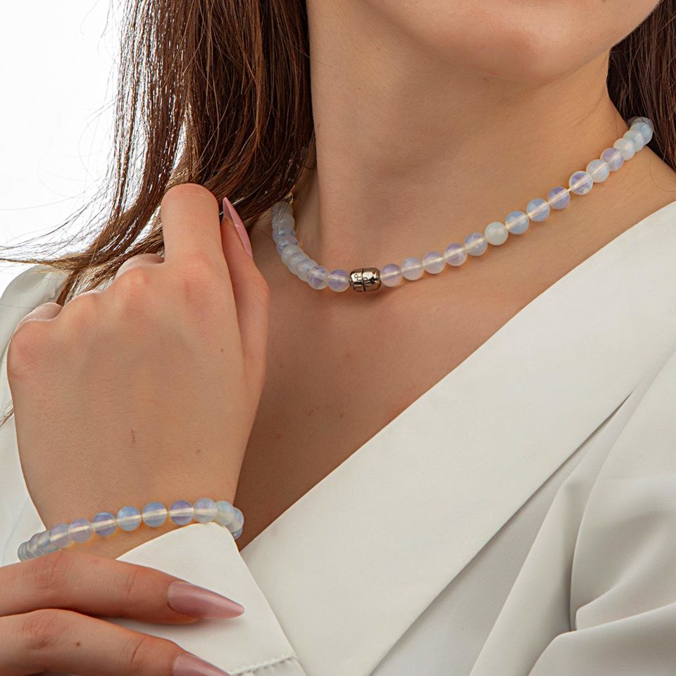 OPAL TAŞI BİLEKLİK OLAN KOLYE