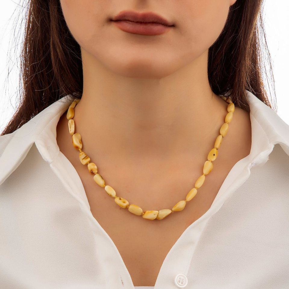 ORİJİNAL DAMLA KEHRİBAR KOLYE