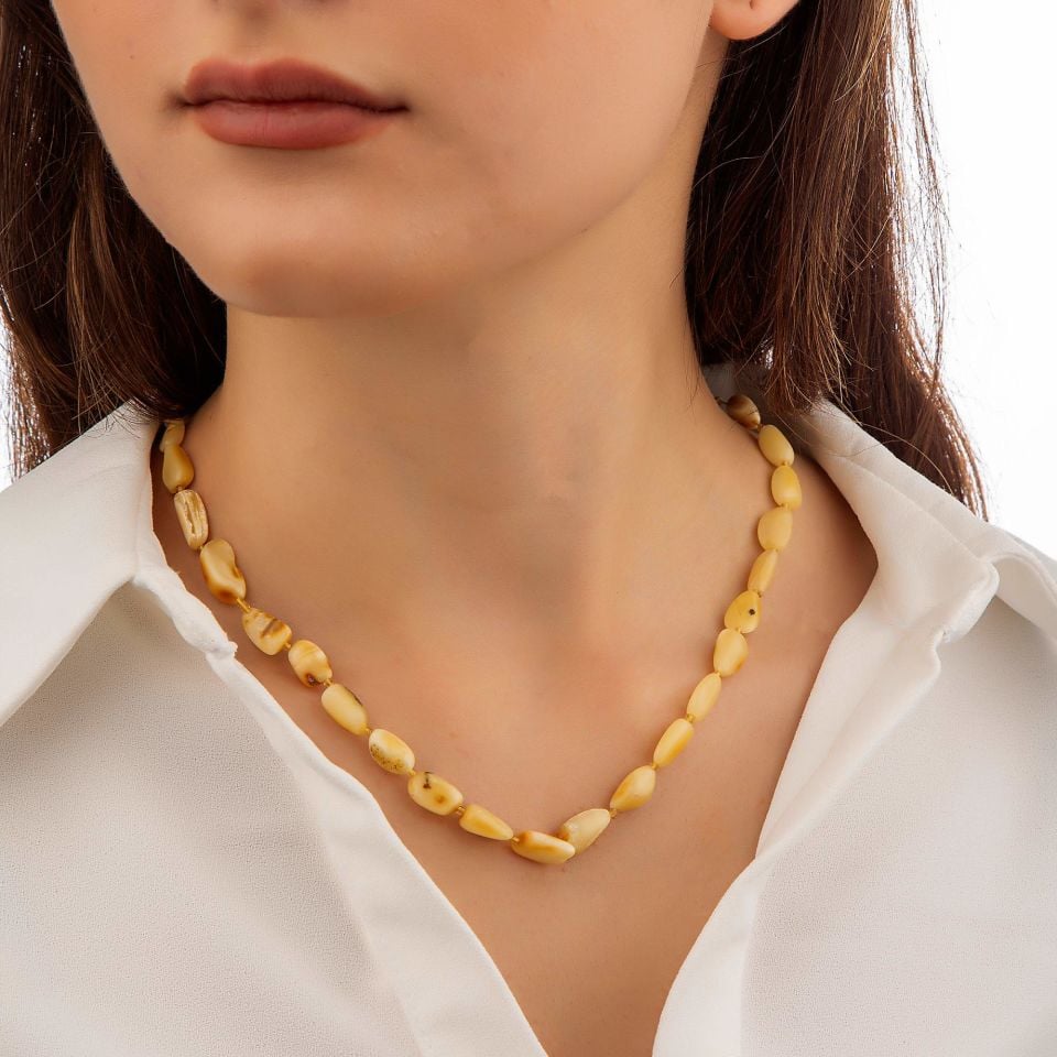 ORİJİNAL DAMLA KEHRİBAR KOLYE