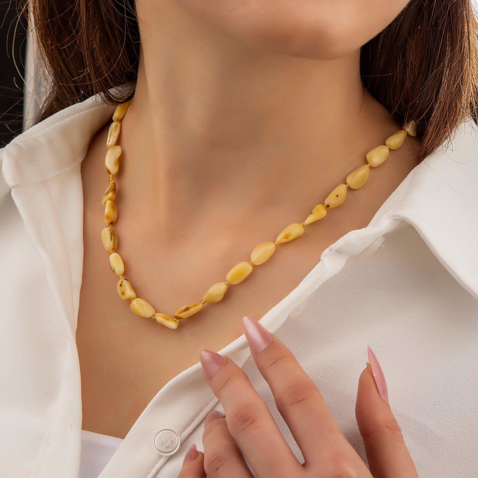 ORİJİNAL DAMLA KEHRİBAR KOLYE