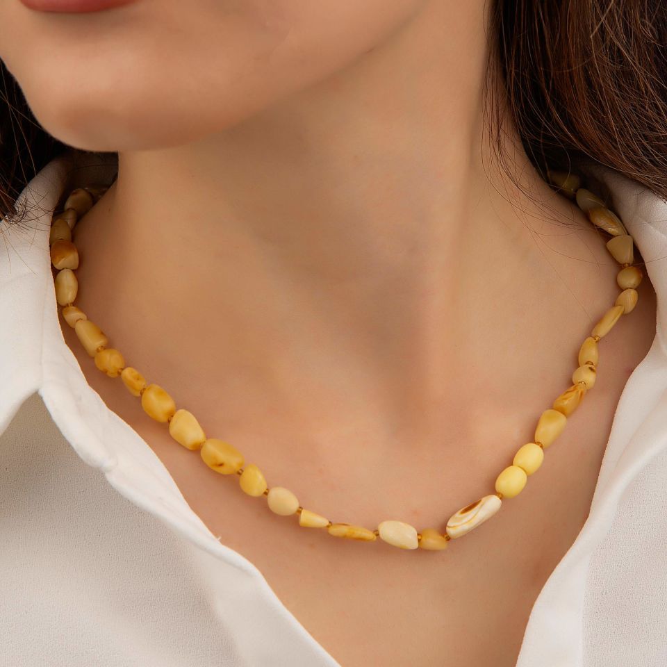 ORİJİNAL DAMLA KEHRİBAR KOLYE