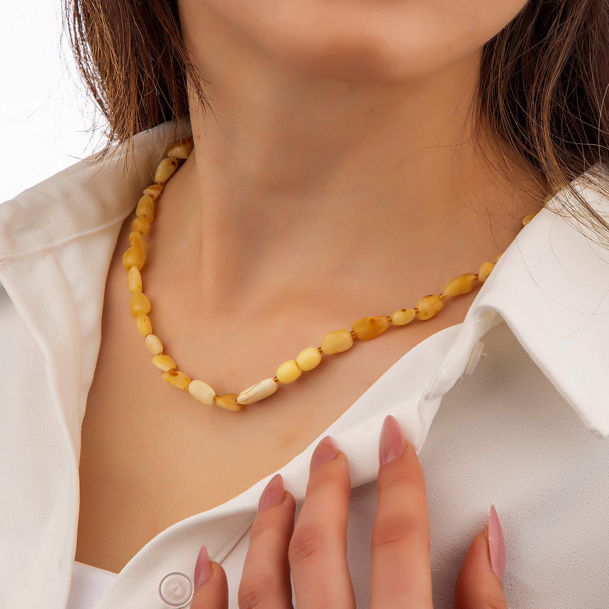 ORİJİNAL DAMLA KEHRİBAR KOLYE