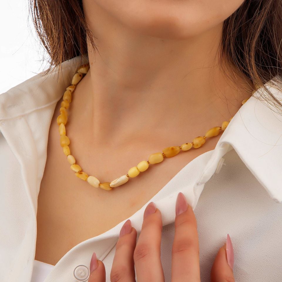 ORİJİNAL DAMLA KEHRİBAR KOLYE