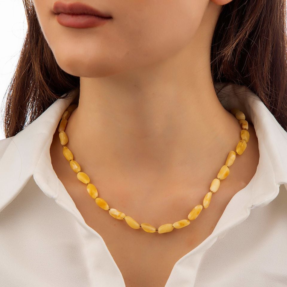 ORİJİNAL DAMLA KEHRİBAR KOLYE