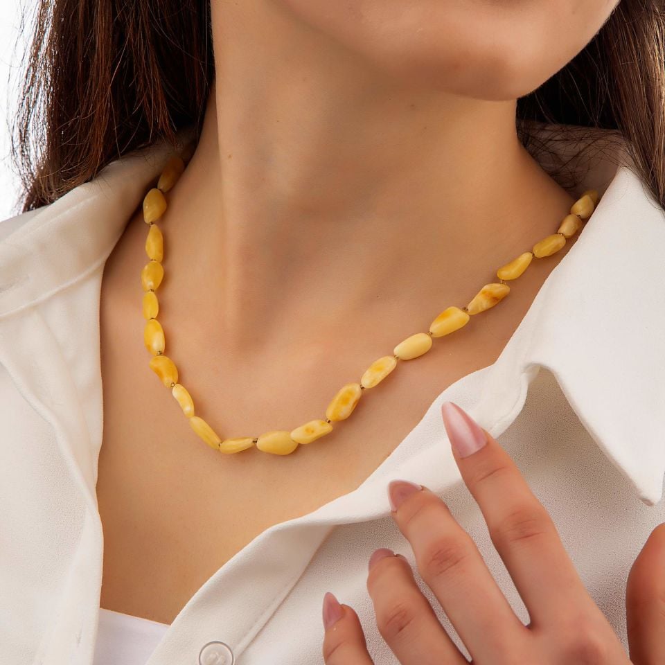 ORİJİNAL DAMLA KEHRİBAR KOLYE