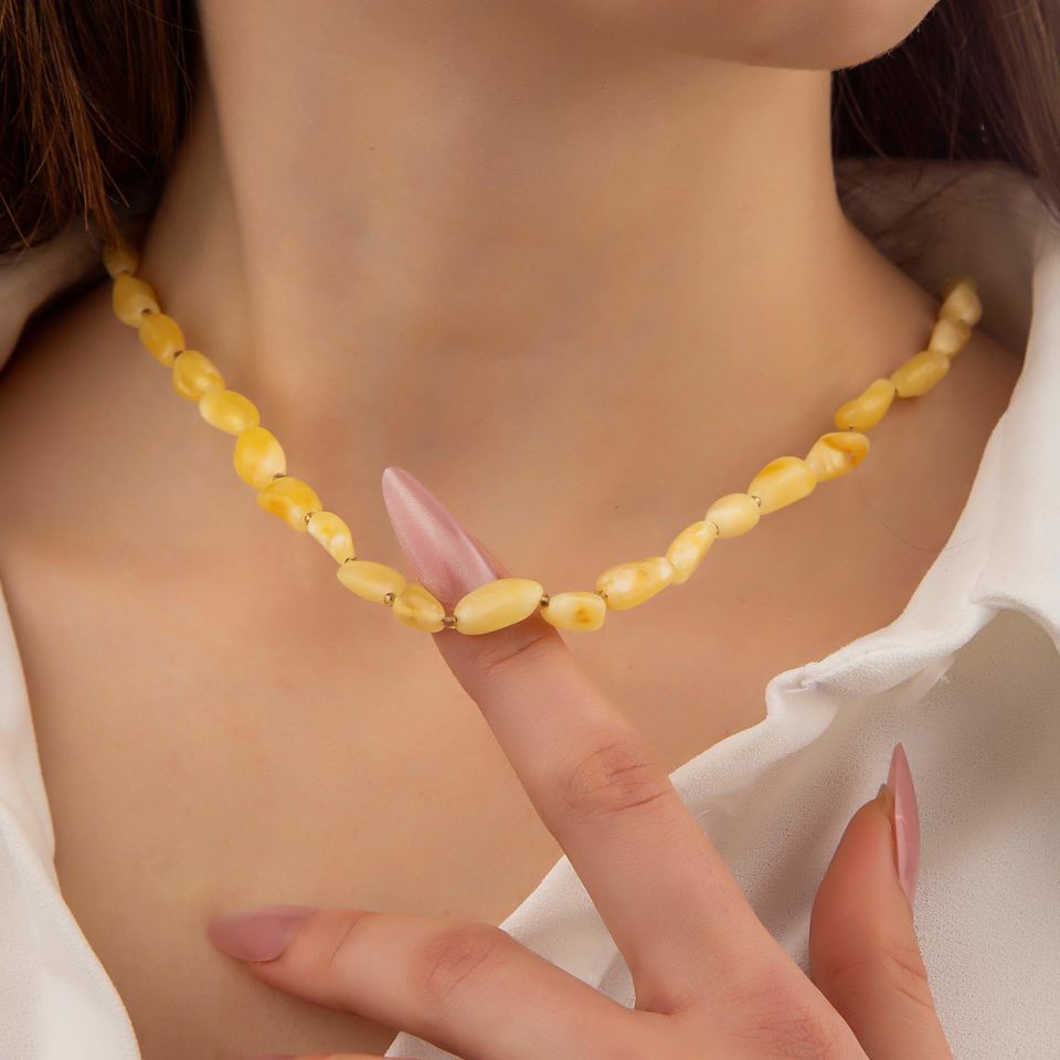 ORİJİNAL DAMLA KEHRİBAR KOLYE