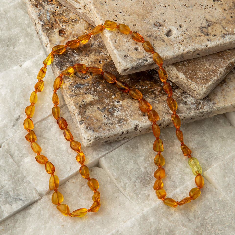 ORİJİNAL DAMLA KEHRİBAR KOLYE