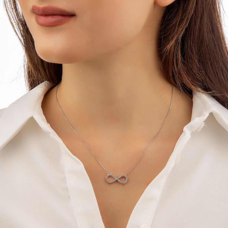 SONSUZLUK İŞARETİ MODEL BAYAN GÜMÜŞ KOLYE