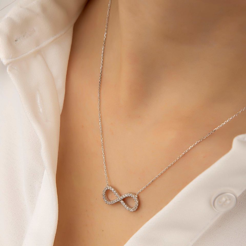 SONSUZLUK İŞARETİ MODEL BAYAN GÜMÜŞ KOLYE