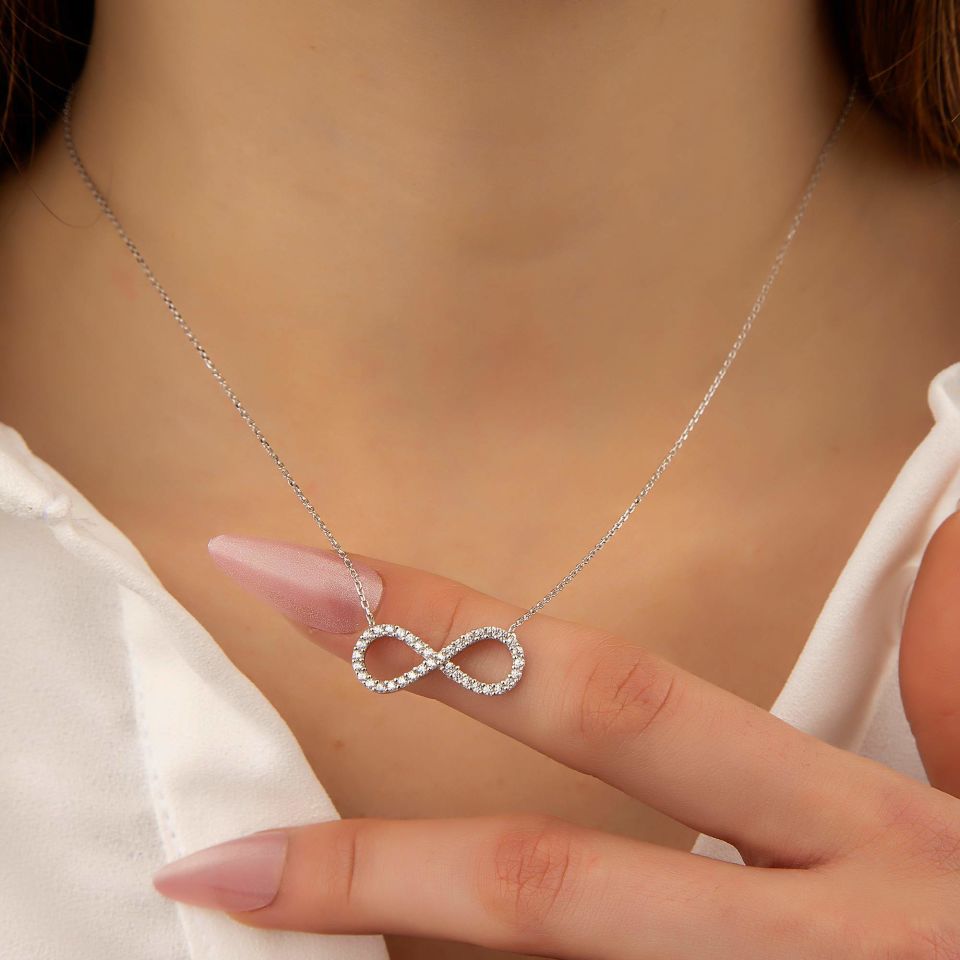 SONSUZLUK İŞARETİ MODEL BAYAN GÜMÜŞ KOLYE