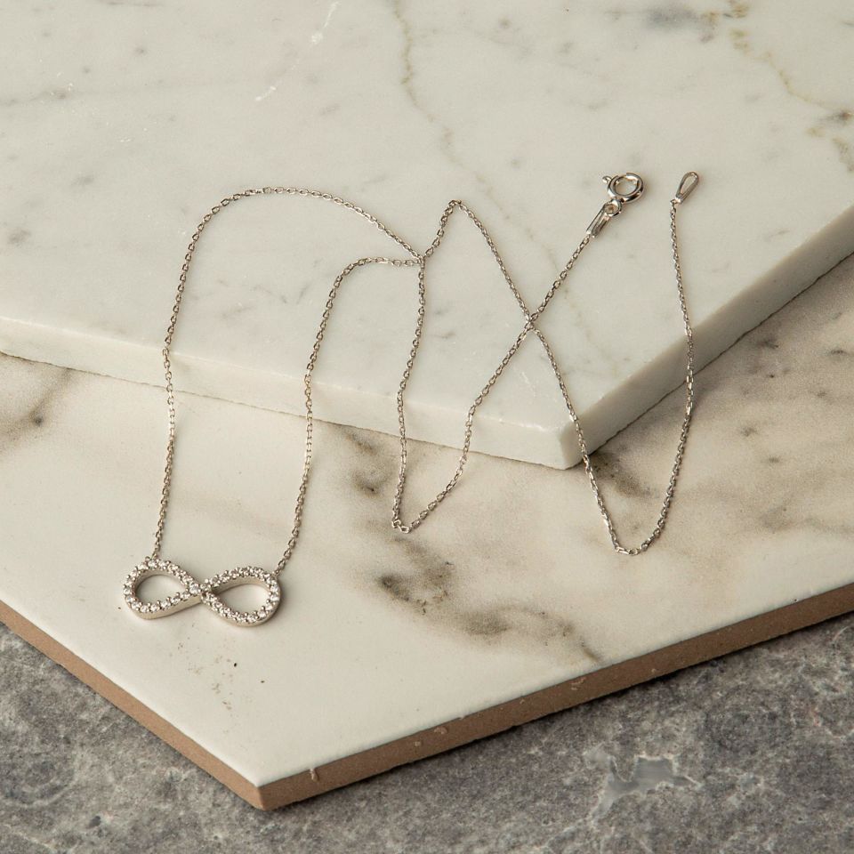 SONSUZLUK İŞARETİ MODEL BAYAN GÜMÜŞ KOLYE