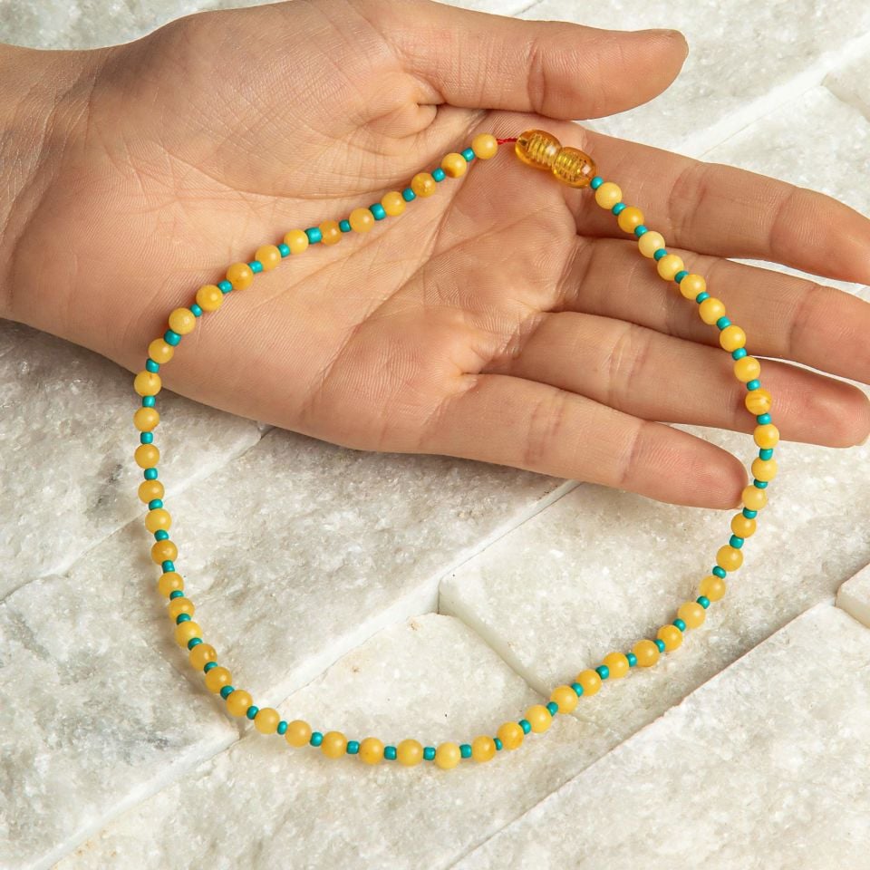 ORİJİNAL DAMLA KEHRİBAR ÇOCUK KOLYESİ