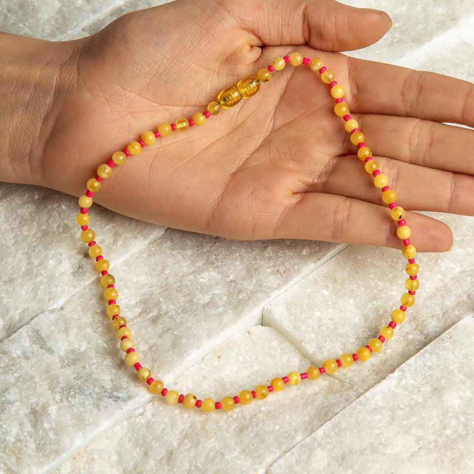 ORİJİNAL DAMLA KEHRİBAR ÇOCUK KOLYESİ