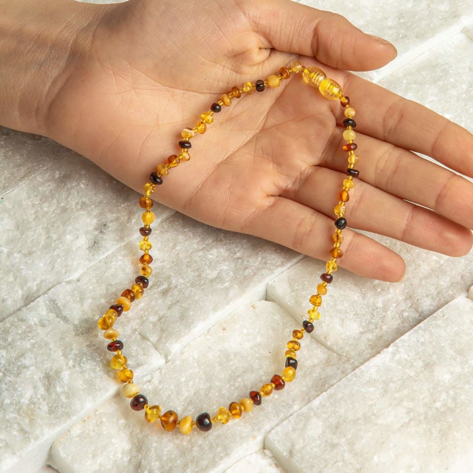 ORİJİNAL DAMLA KEHRİBAR ÇOCUK KOLYESİ