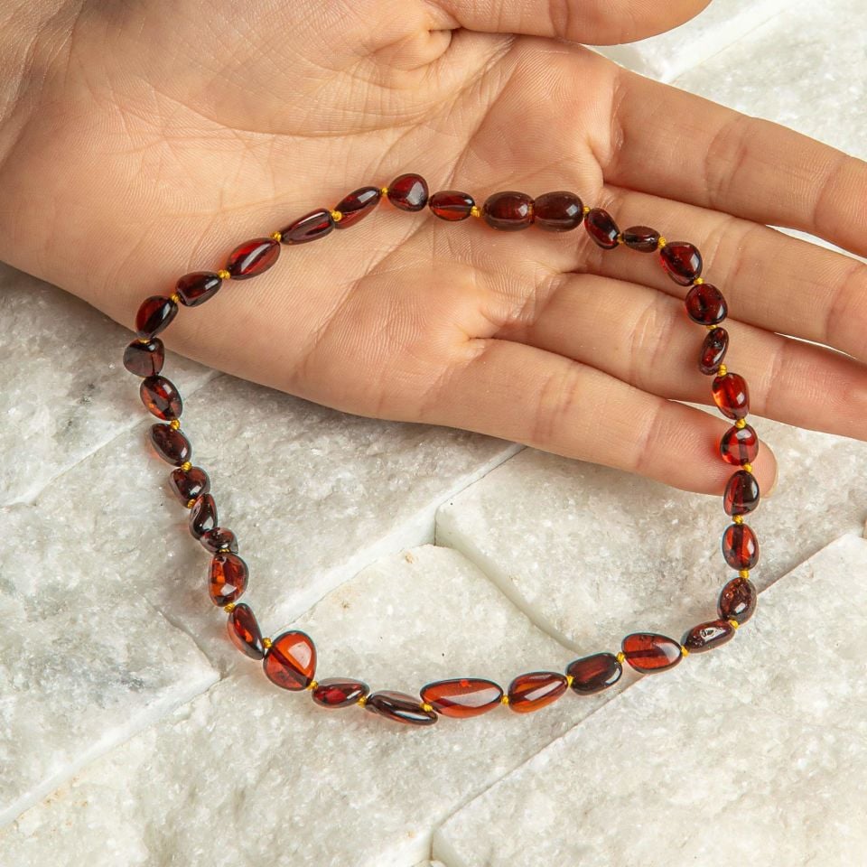 ORİJİNAL DAMLA KEHRİBAR ÇOCUK KOLYESİ