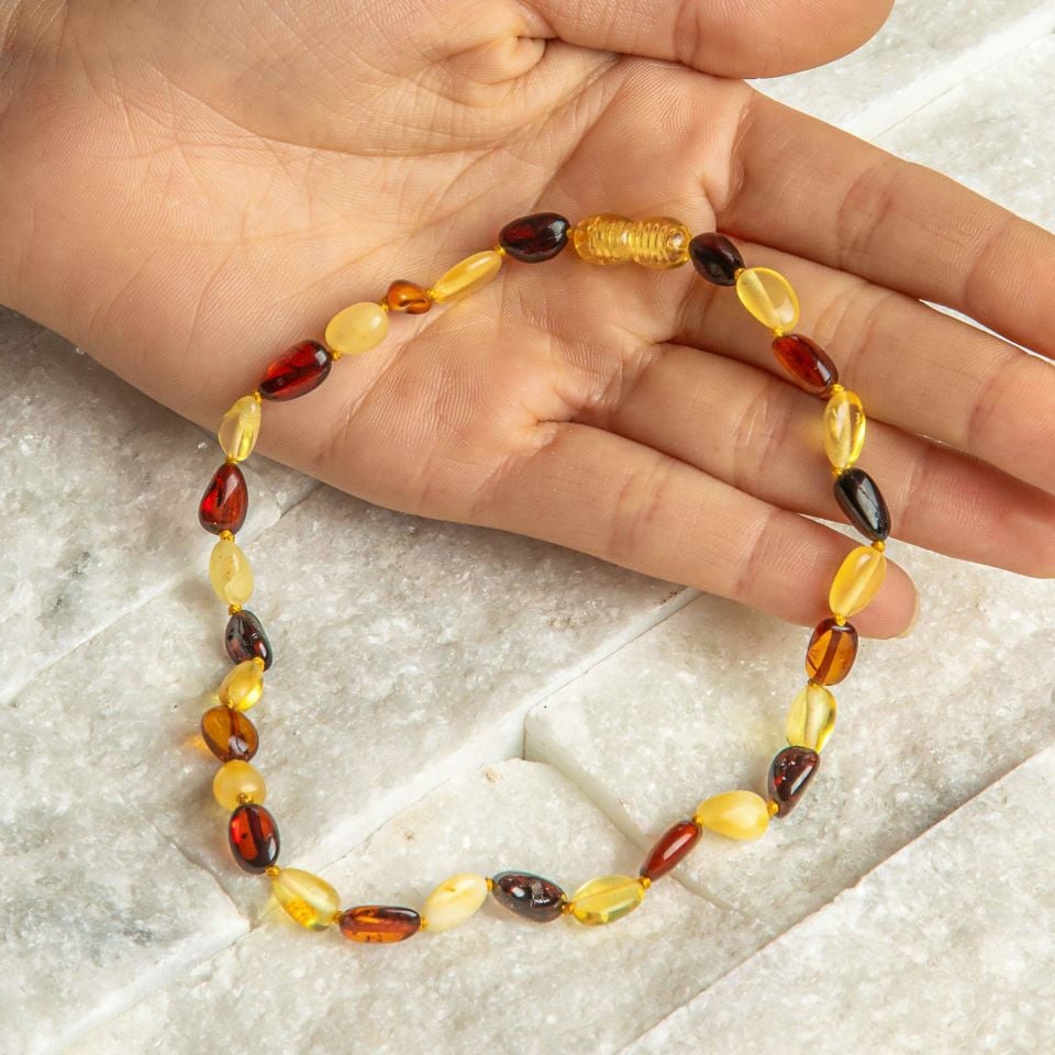 ORİJİNAL DAMLA KEHRİBAR ÇOCUK KOLYESİ