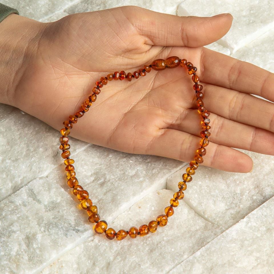 ORİJİNAL DAMLA KEHRİBAR ÇOCUK KOLYESİ