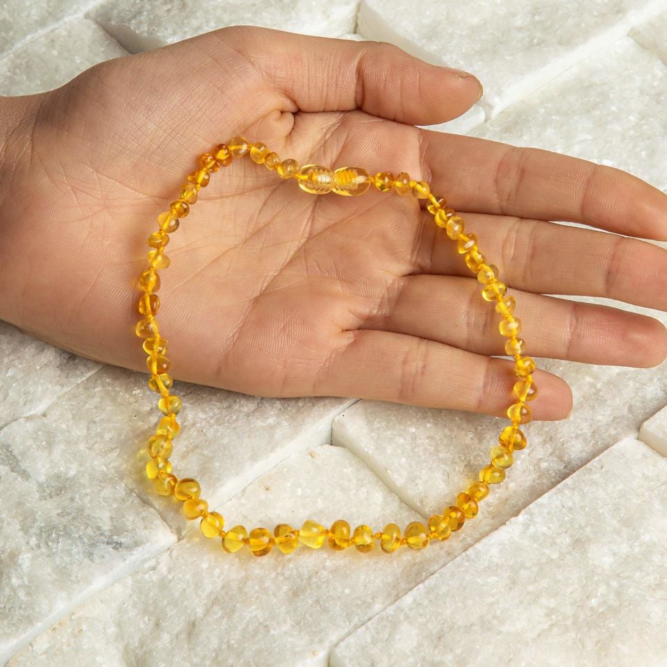 ORİJİNAL DAMLA KEHRİBAR ÇOCUK KOLYESİ