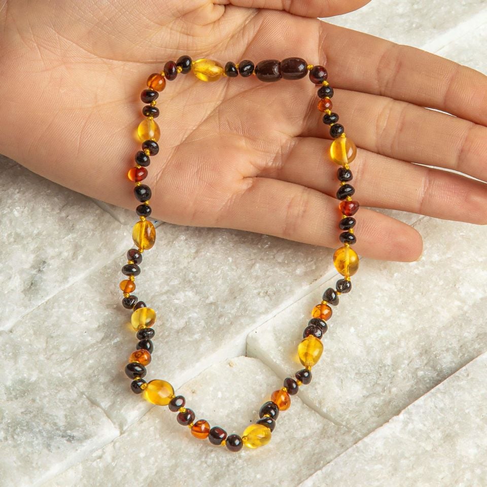 ORİJİNAL DAMLA KEHRİBAR ÇOCUK KOLYESİ