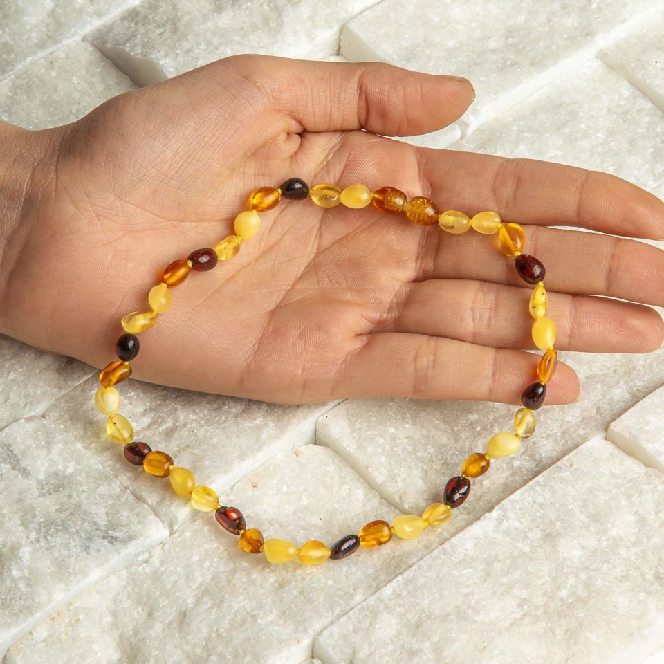 ORİJİNAL DAMLA KEHRİBAR ÇOCUK KOLYESİ