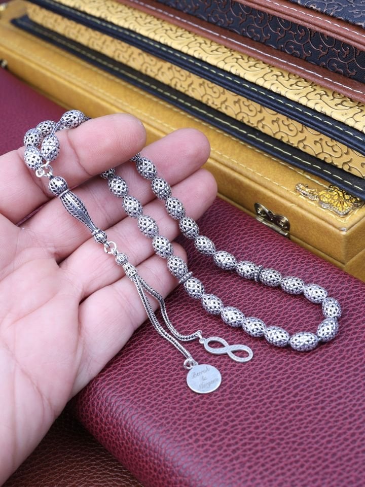 KİŞİYE ÖZEL  İSİMLİ KOMPLE 925 AYAR GÜMÜŞ TESPİH