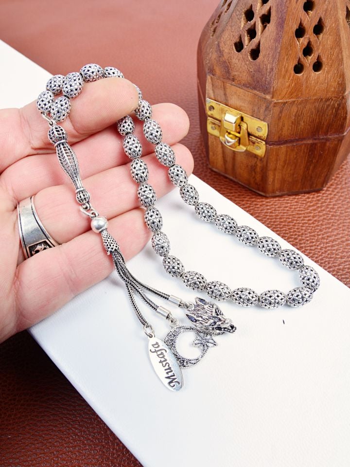 925 AYAR GÜMÜŞ TESPİH İSİMLİ KİŞİYE ÖZEL