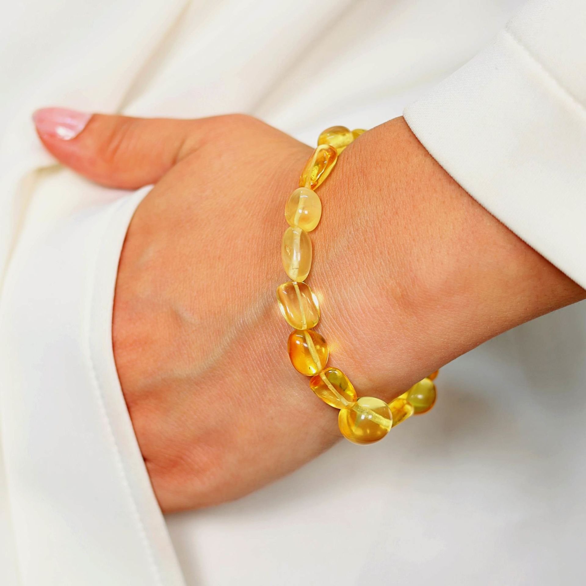 Orjinal damla kehribar unisex bileklik