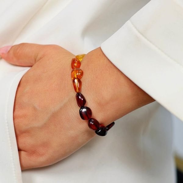 Orjinal damla kehribar unisex bileklik
