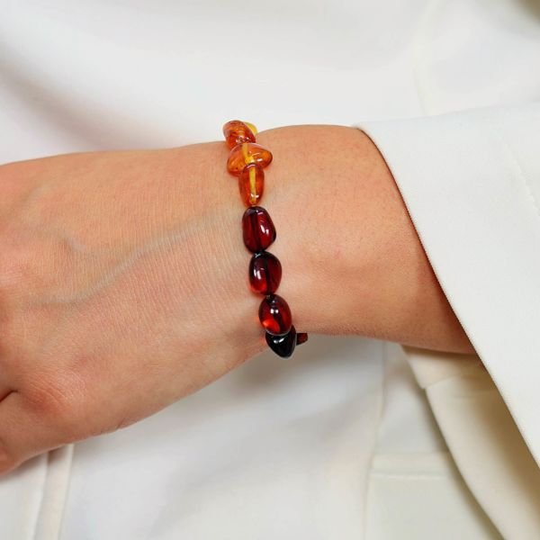 Orjinal damla kehribar unisex bileklik