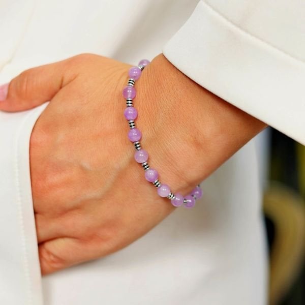Ametist doğaltaş multi stres bilekliği ( 6 mm )