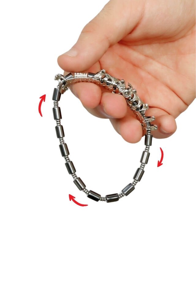 MultiFlex pro 925 ayar gümüş Hematit taşlı  Bileklik (ara boncuklu model)