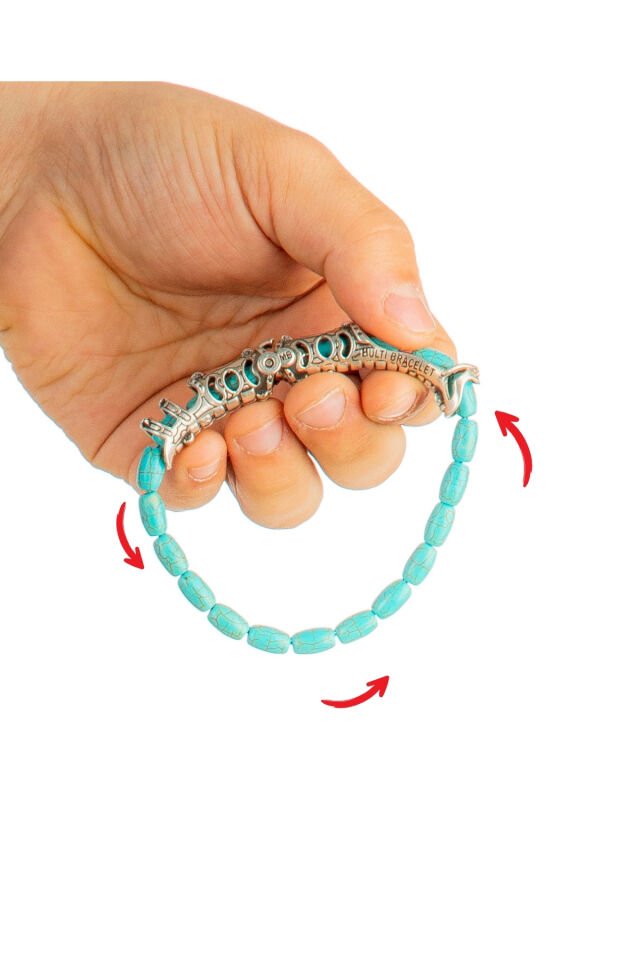 Firuze turkuaz taşı 925 ayar gümüş tasarım Multi Tespih