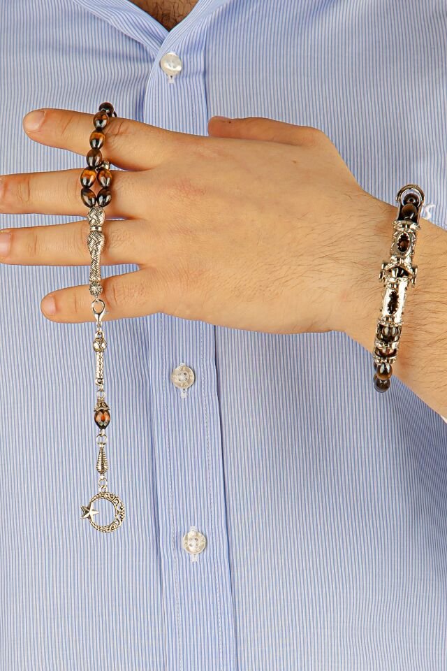 925 Ayar gümüş tasarımlı His taşı Multi Tespih (  Kişi enerjisine göre 12 renk değiştiren Orjinal dogaltaştır)