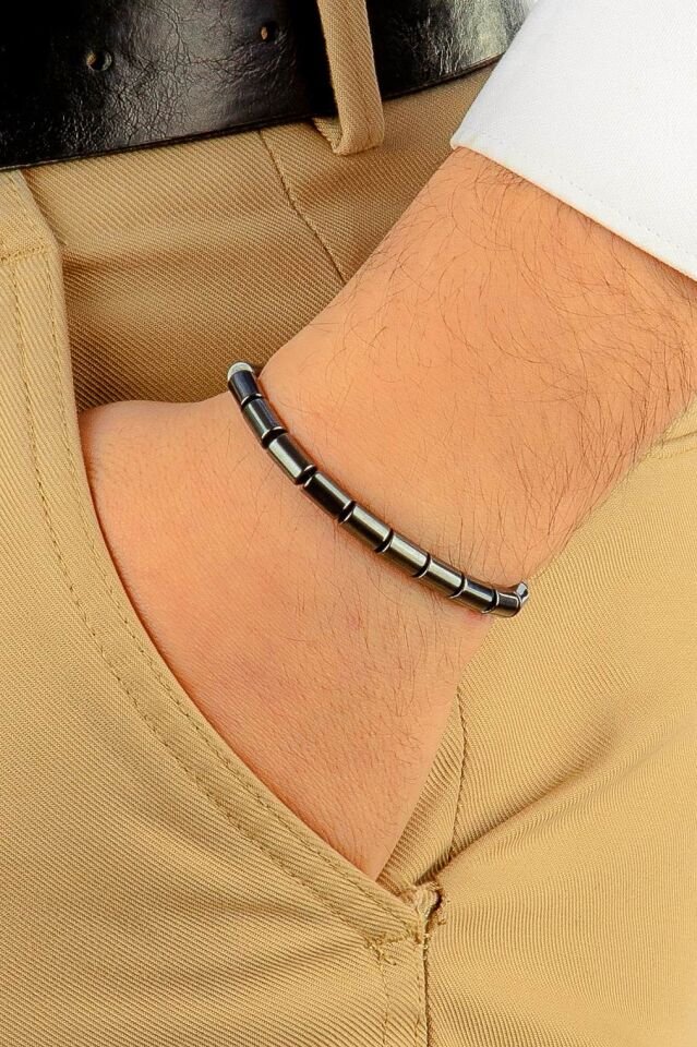 925 Ayar Gümüş Tasarım Hematit Doğaltaş Multi Tespih