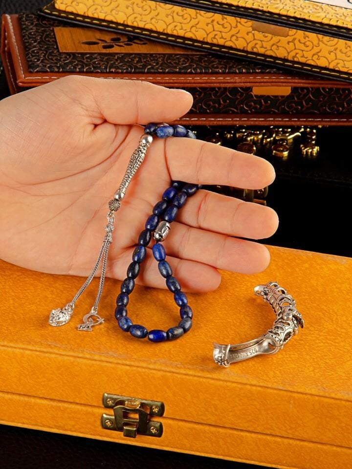 925 ayar gümüş tasarım lapis lazuli taşı Multi Tespih