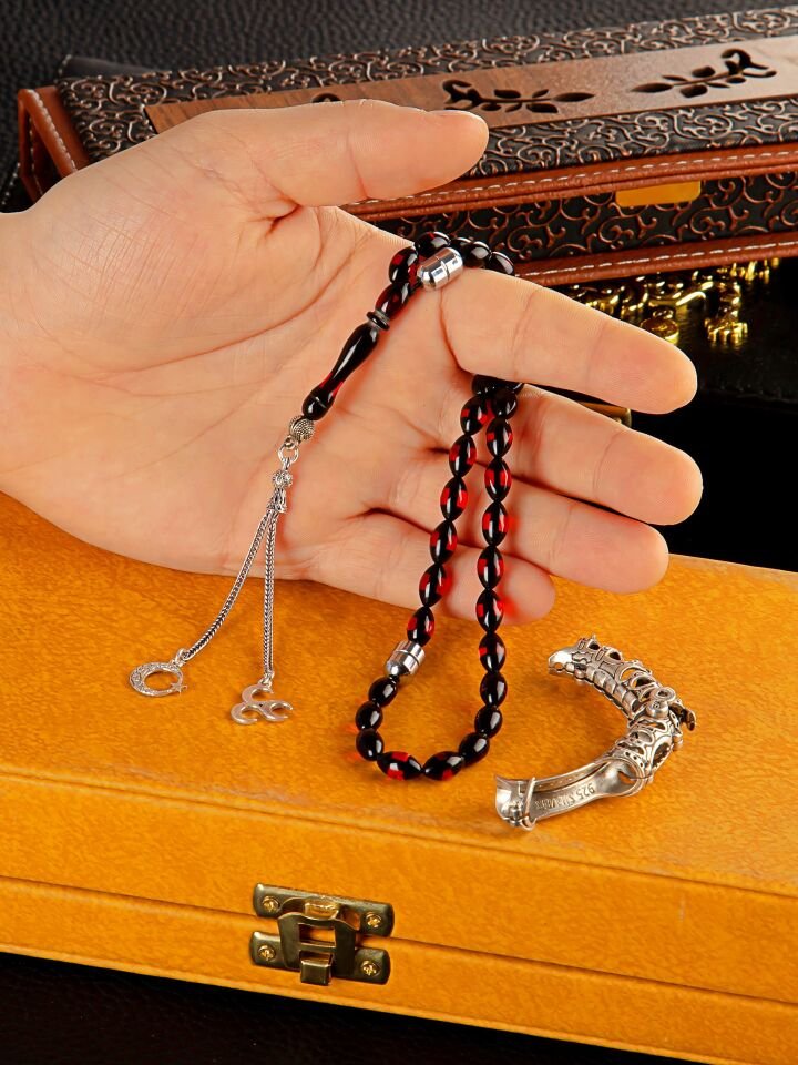 925 ayar gümüş tasarım sürmeli kehribar Multi Tespih