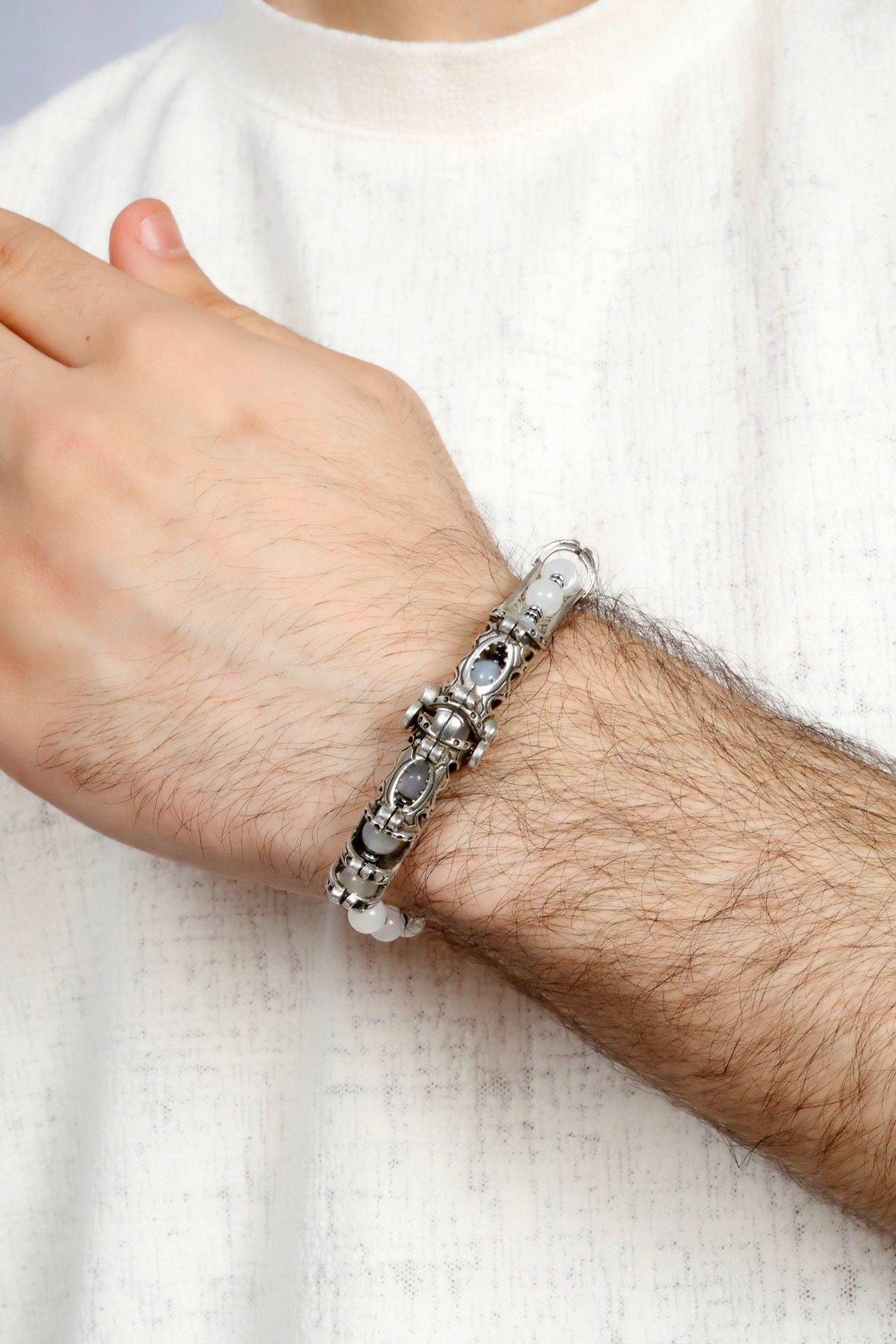 MultiFlex Pro 925 Ayar Gümüş Kuvars Doğaltaş Stres bilekliği