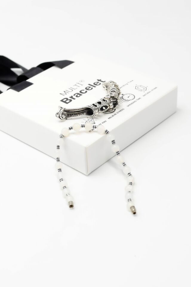 MultiFlex Pro 925 Ayar Gümüş Kuvars Doğaltaş Stres bilekliği