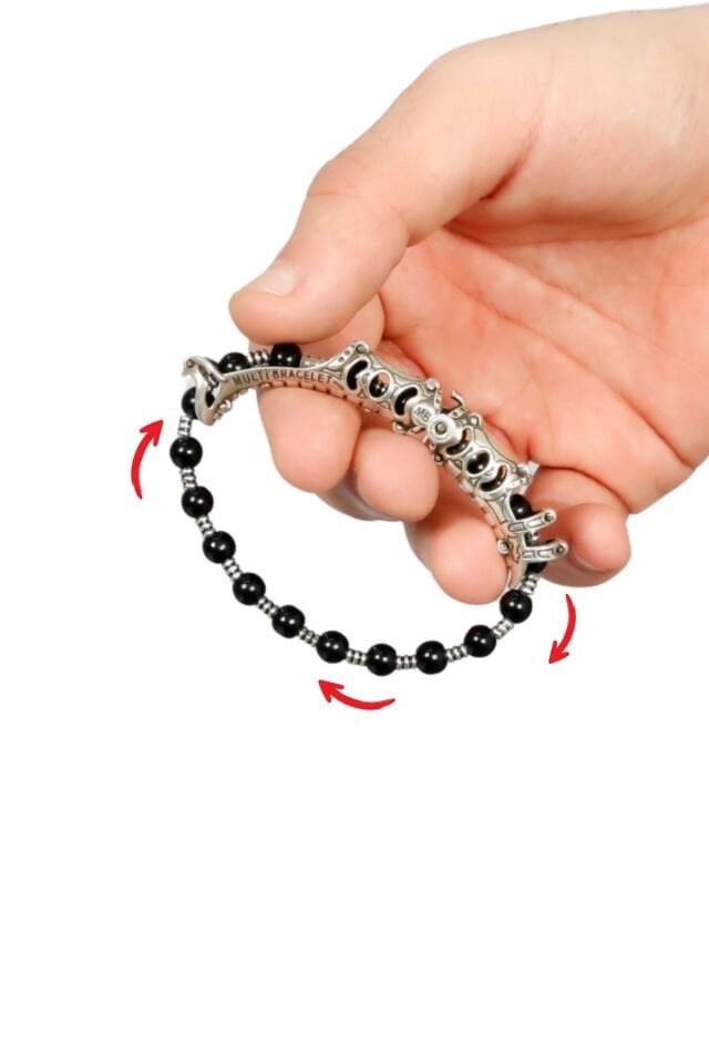 925 Ayar Gümüş MultiFlex Pro Oniks Doğaltaş Bileklik (ara boncuklu model)