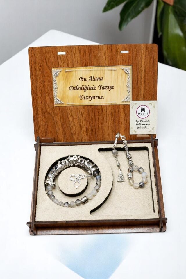 beyaz Akik taşı Multi Tespih