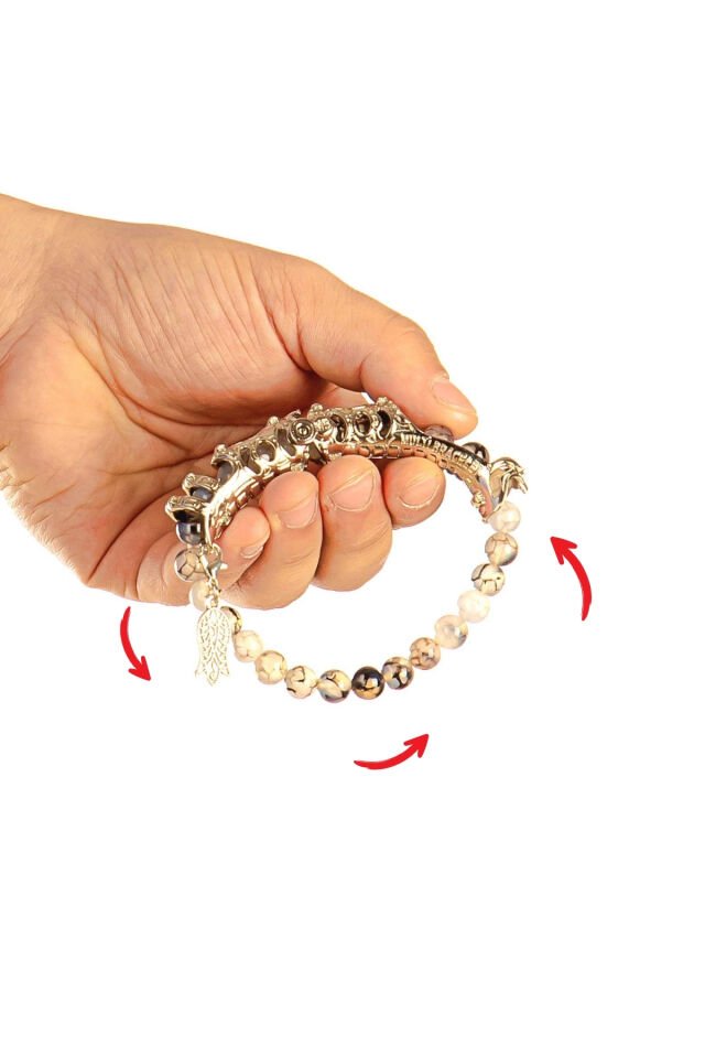 beyaz Akik taşı Multi Tespih