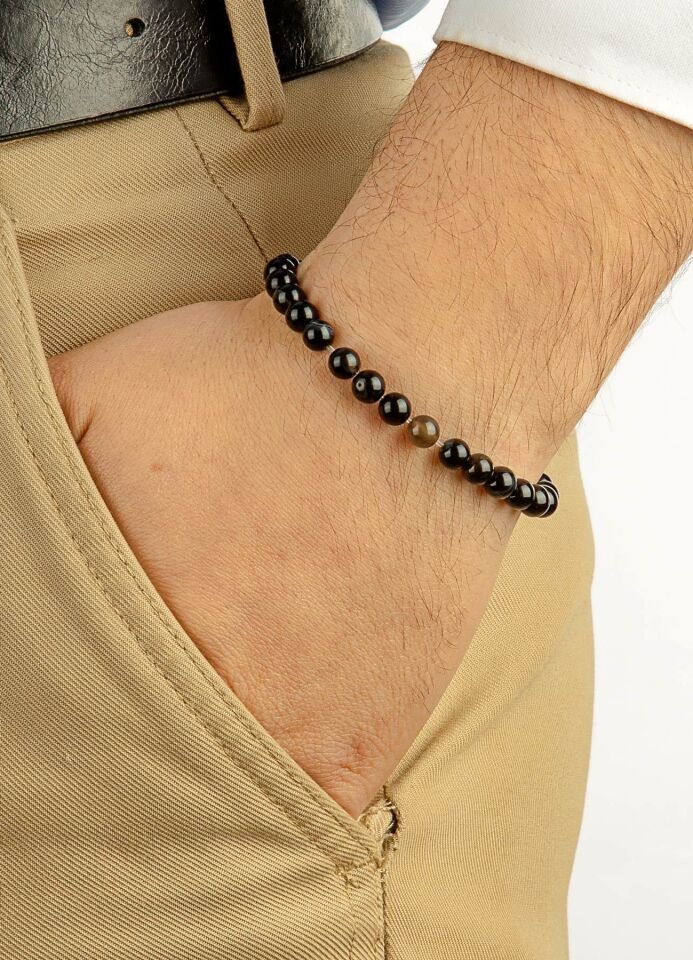 925 Ayar Gümüş MultiFlex Pro Akik Doğaltaş Stres Bilekliği