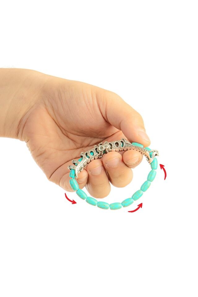 MultiFlex Pro 925 Ayar Gümüş Firuze Doğaltaş Stres bilekliği