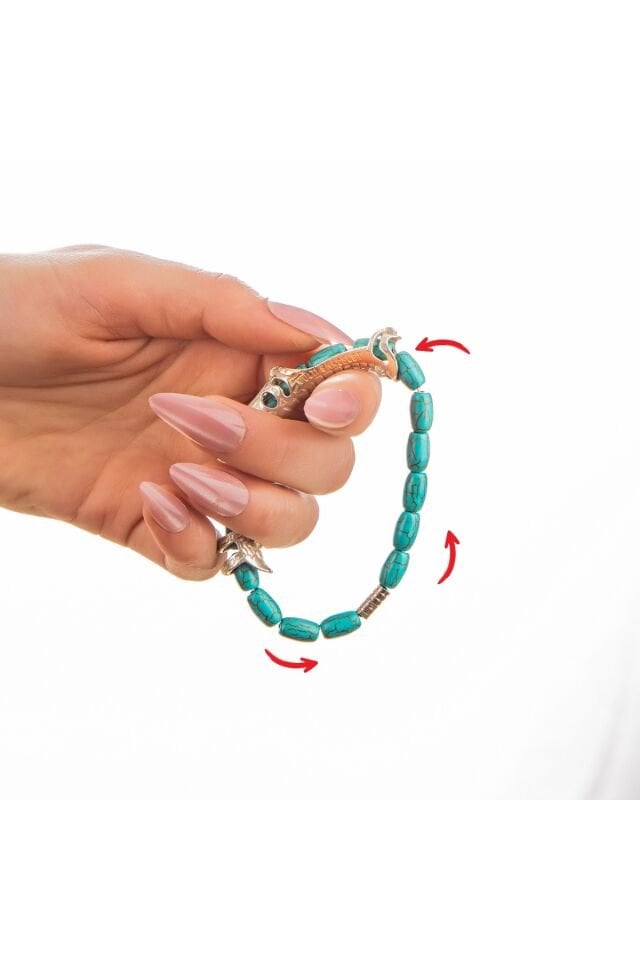 MultiFlex Pro 925 Ayar Gümüş Firuze Doğaltaş Stres  bilekliği