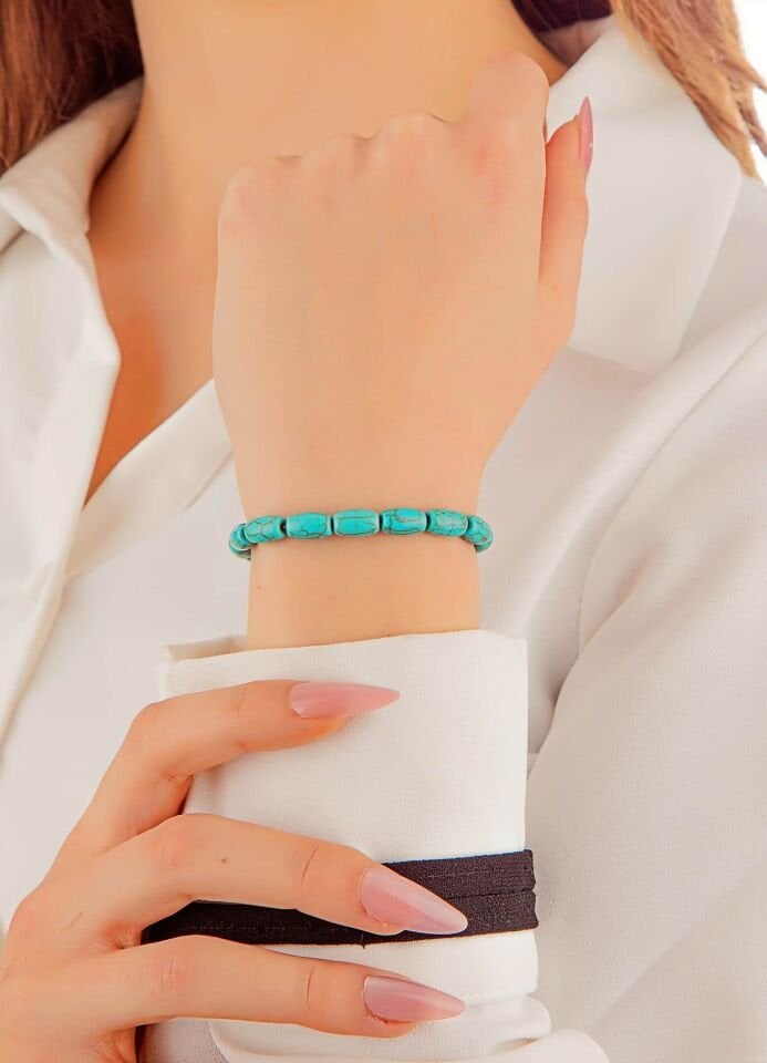 925 Ayar Gümüş MultiFlex Pro Firuze Doğaltaş Stres  bilekliği