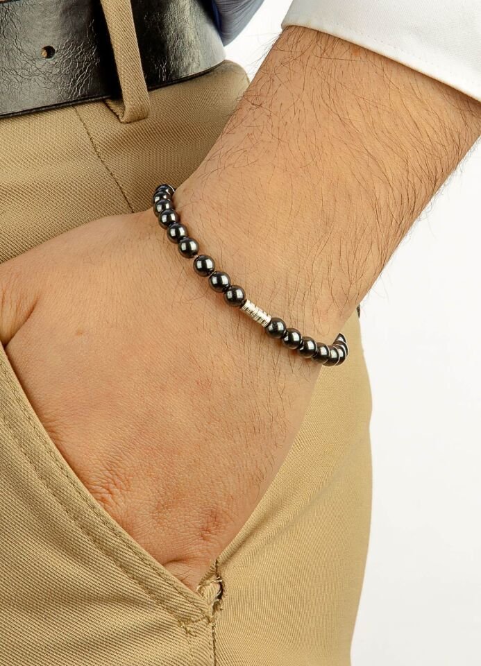 MultiFlex Pro 925 Ayar Gümüş Hematit Taşlı Stres Bilekliği