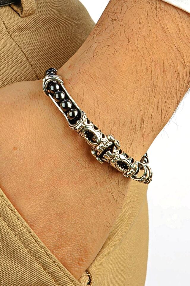 925 Ayar Gümüş MultiFlex Pro Hematit Taşlı Stres Bilekliği