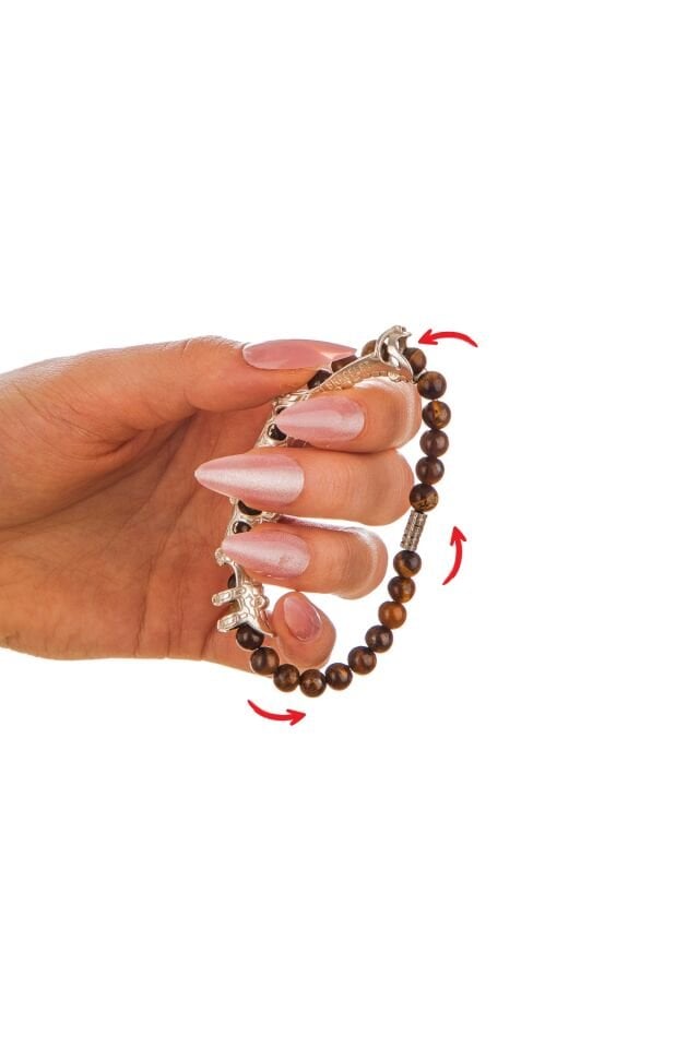 MultiFlex Pro 925 Ayar Kaplangözü Doğaltaş Stres Bilekliği