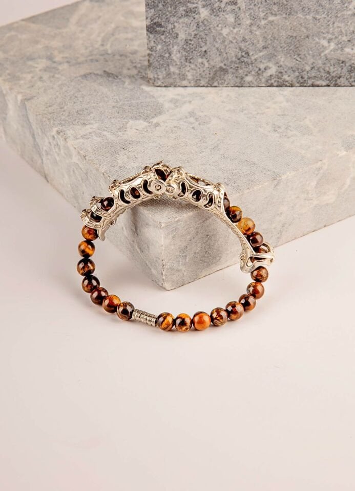 MultiFlex Pro 925 Ayar Kaplangözü Doğaltaş Stres Bilekliği